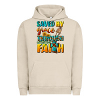 Pigment French Oak saved by grace through faith Urban Hoodie - NancyCooperArtShop