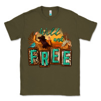 Army Green wild and free cowgirl horse desert Classic Tee - Zillion Design Studio