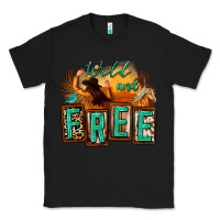 Black wild and free cowgirl horse desert Classic Tee - Zillion Design Studio