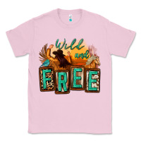 Bubblegum Pink wild and free cowgirl horse desert Classic Tee - Zillion Design Studio