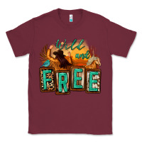 Burgundy wild and free cowgirl horse desert Classic Tee - Zillion Design Studio