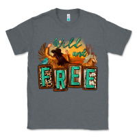 Charcoal Heather wild and free cowgirl horse desert Classic Tee - Zillion Design Studio