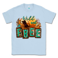 Dusty Blue wild and free cowgirl horse desert Classic Tee - Zillion Design Studio