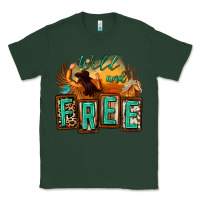 Sports Green wild and free cowgirl horse desert Classic Tee - Zillion Design Studio