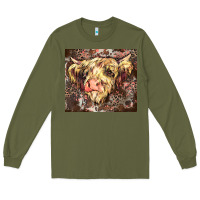 Army Green leopard cow Long Sleeve Tee - Zillion Design Studio