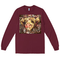 Burgundy leopard cow Long Sleeve Tee - Zillion Design Studio