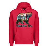 Cardinal camping bear Premium Hoodie - MaliasSmallBusiness