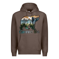 Coffee camping bear Premium Hoodie - MaliasSmallBusiness