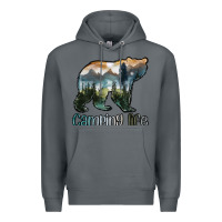 Rock camping bear Premium Hoodie - MaliasSmallBusiness