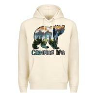 Sandshell camping bear Premium Hoodie - MaliasSmallBusiness