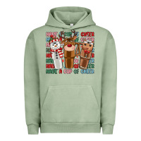 Pigment Oil Green have a cup of cheer Urban Hoodie - MaliasSmallBusiness