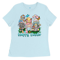 Baby Blue happy easter gnome Ladies Tee - BarkalooDesign