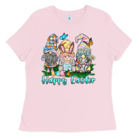 Bubblegum Pink happy easter gnome Ladies Tee - BarkalooDesign