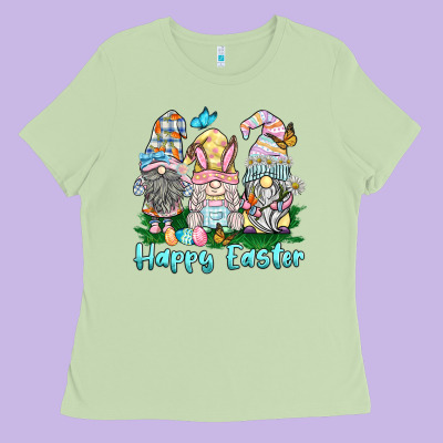 Happy Easter Gnome Ladies Tee Designed By Barkaloodesign