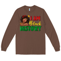 Chestnut i am black history with afro black girl Long Sleeve Tee - texasbilliewilder
