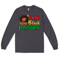 Smoke i am black history with afro black girl Long Sleeve Tee - texasbilliewilder