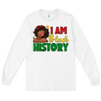 White i am black history with afro black girl Long Sleeve Tee - texasbilliewilder