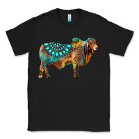 Black brahman bull gemstone turquoise and sunflower Classic Tee - RanaPortraitStore