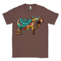 Chestnut brahman bull gemstone turquoise and sunflower Classic Tee - RanaPortraitStore
