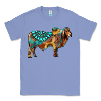 Colony Blue brahman bull gemstone turquoise and sunflower Classic Tee - RanaPortraitStore