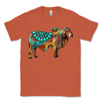 Copper brahman bull gemstone turquoise and sunflower Classic Tee - RanaPortraitStore
