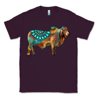 Plum brahman bull gemstone turquoise and sunflower Classic Tee - RanaPortraitStore