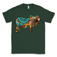 Sports Green brahman bull gemstone turquoise and sunflower Classic Tee - RanaPortraitStore