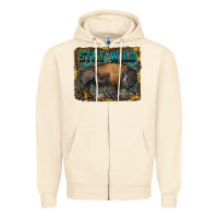 Sandshell stay wild aztec bison Zipper Hoodie - RanaPortraitStore
