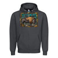 Smoke stay wild aztec bison Zipper Hoodie - RanaPortraitStore