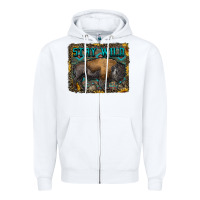 White stay wild aztec bison Zipper Hoodie - RanaPortraitStore