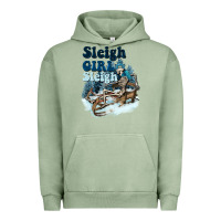 Pigment Oil Green sleigh girl sleigh skeleton Urban Hoodie - NancyCooperArtShop