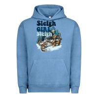 Pigment Pebble Blue sleigh girl sleigh skeleton Urban Hoodie - NancyCooperArtShop