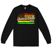Black juneteenth 1865 with crown flag Long Sleeve Tee - texasbilliewilder