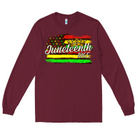 Burgundy juneteenth 1865 with crown flag Long Sleeve Tee - texasbilliewilder