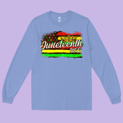 Long Sleeve Tee juneteenth 1865 with crown flag