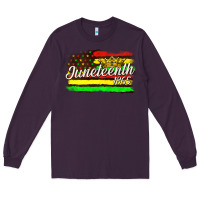 Plum juneteenth 1865 with crown flag Long Sleeve Tee - texasbilliewilder