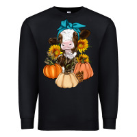 Black Cow Fall Pumpkin Premium Sweatshirt - Artiststas