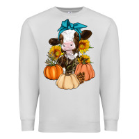 Dove Grey Cow Fall Pumpkin Premium Sweatshirt - Artiststas