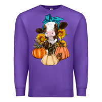 Purple Cow Fall Pumpkin Premium Sweatshirt - Artiststas
