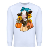 White Cow Fall Pumpkin Premium Sweatshirt - Artiststas