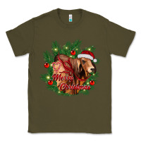 Army Green merry Christmas brahman bull Classic Tee - RanaPortraitStore