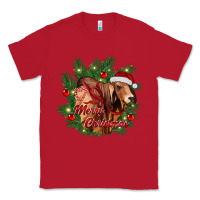 Red merry Christmas brahman bull Classic Tee - RanaPortraitStore