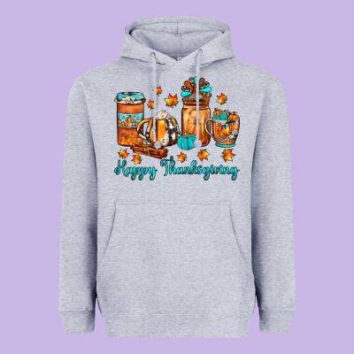 Happy Thanksgiving Coffee Heavyweight Hoodie Designed By Jahusdesignshop