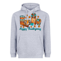 Heather Grey happy thanksgiving coffee Heavyweight Hoodie - JahusDesignShop
