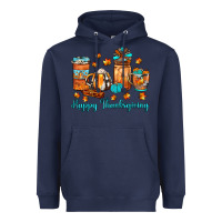 Navy happy thanksgiving coffee Heavyweight Hoodie - JahusDesignShop