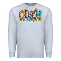 Heather Grey Cozy Vibes Fall Sunflowers Premium Sweatshirt - Artiststas