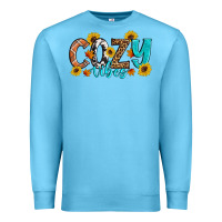 Ocean Blue Cozy Vibes Fall Sunflowers Premium Sweatshirt - Artiststas