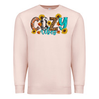 Pale Pink Cozy Vibes Fall Sunflowers Premium Sweatshirt - Artiststas