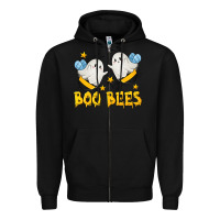 Black Boo Bees Zipper Hoodie - texasbilliewilder