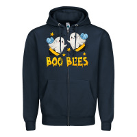 Navy Boo Bees Zipper Hoodie - texasbilliewilder